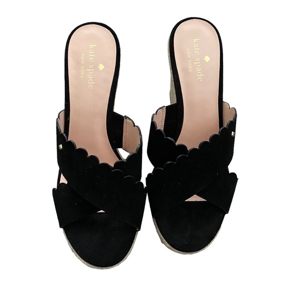 New Kate Spade Tegan Wedge Mule Slide Sandal Espadrilles Black size 9.5 - Picture 5 of 8
